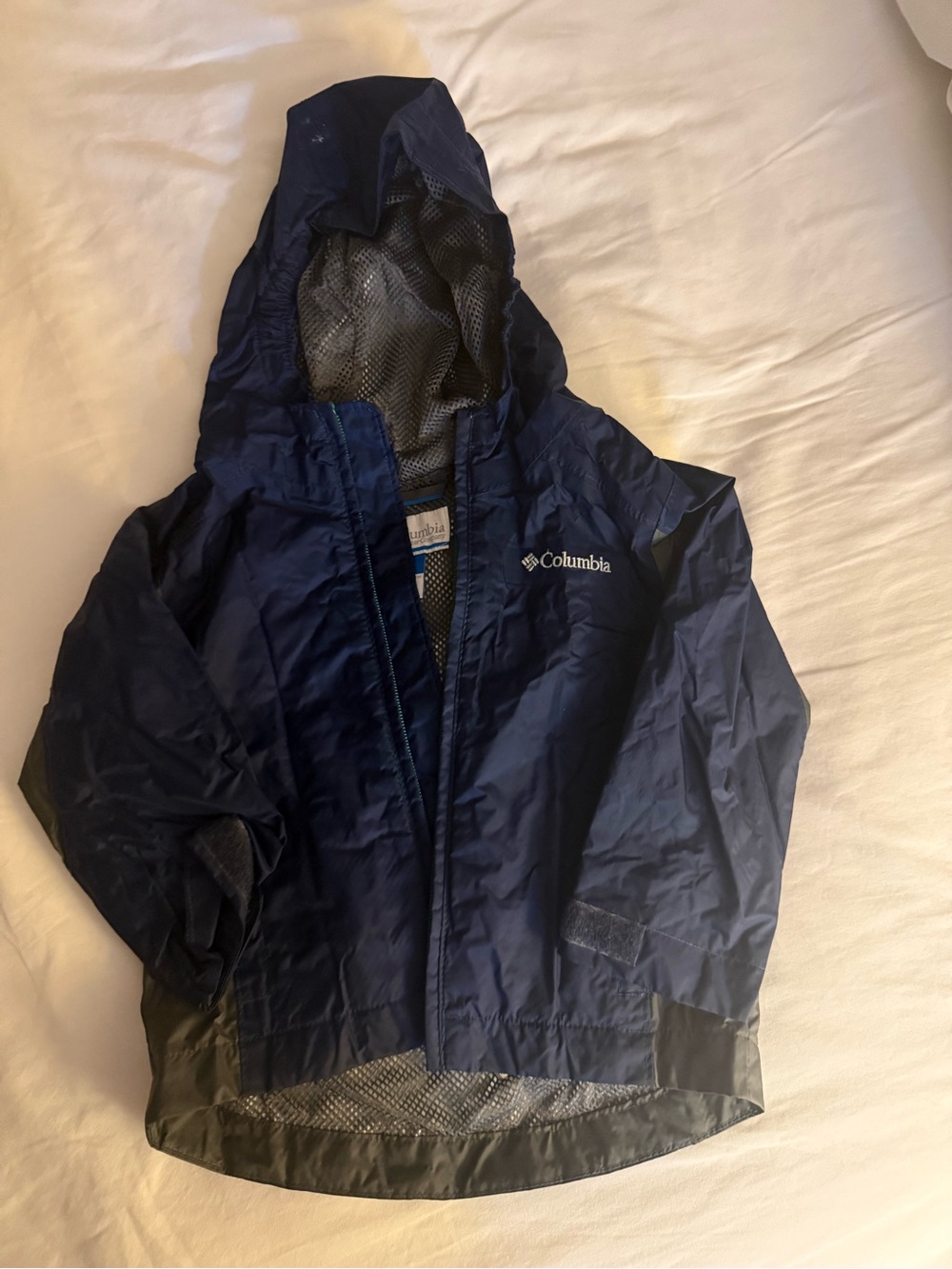 Columbia Navy Hooded Kids Rain Jacket